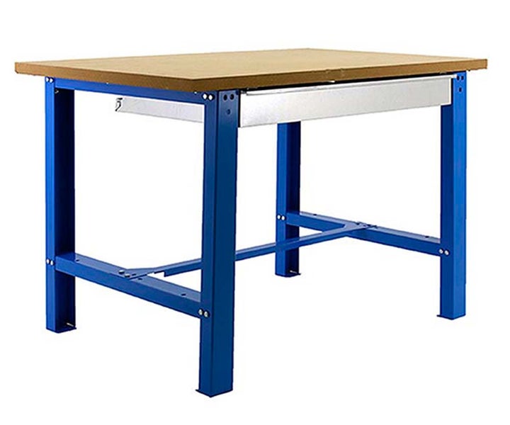 PROREGAL Werkbank Buffalo Wood mit Schublade HxBxT 87 x 120 x 75 cm Traglast 600 kg Blau