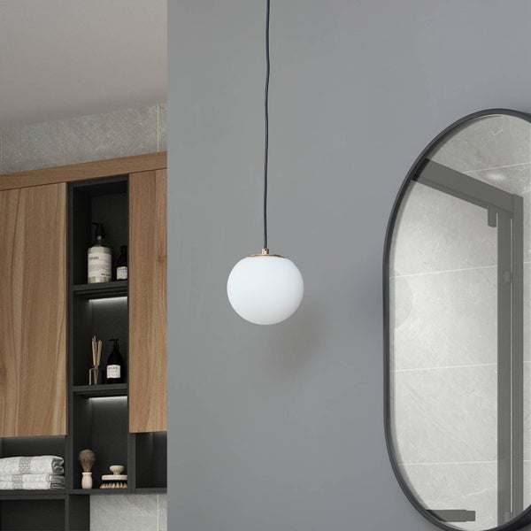 Lucande Pendelleuchte Bidolo in Gold / Messing aus Glas (1 flammig, E14) - Hängelampe Esstischlampe Hängeleuchte Badezimmerleuchte