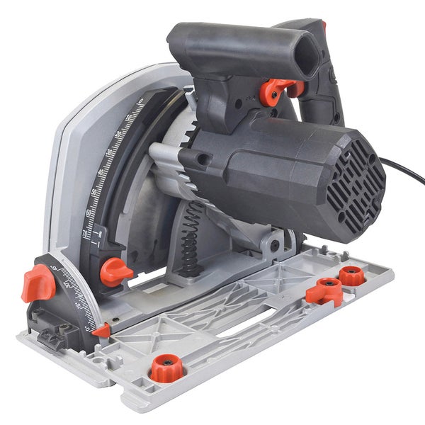 Handkreissäge Matrix TRS 1400-64 | 1400W Tauchsäge mit Führungsschiene & Absaugadapter