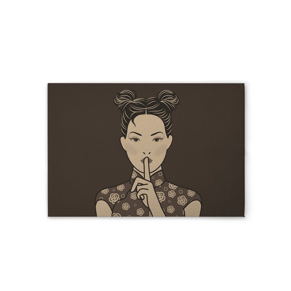 Illustration einer Frau, die den Finger an die Lippen hält, um Stille zu gebieten