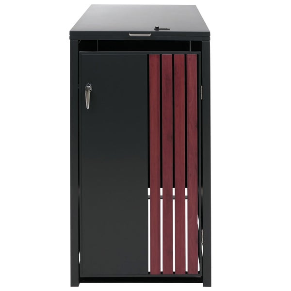 Mülltonnenbox mit Tür und Holzverkleidung