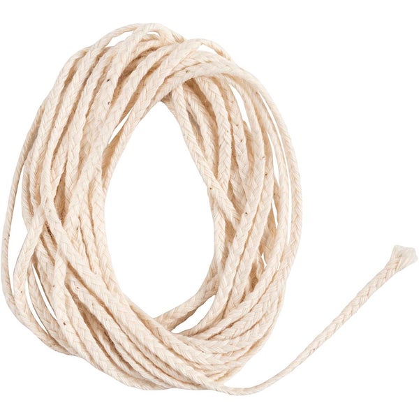 Creativ Company Docht, geeignet für getauchte Kerzen, Durchmesser 1522mm und geformte Kerzen (Durchmesser 4060mm), 3m/1Packung, 100 g