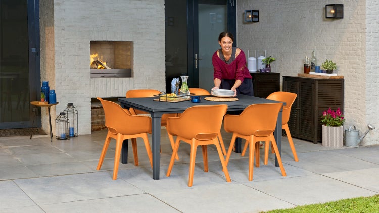 Keter Akola Gartenstuhl - 2 Stück - 55x56,5x80cm - Orange
