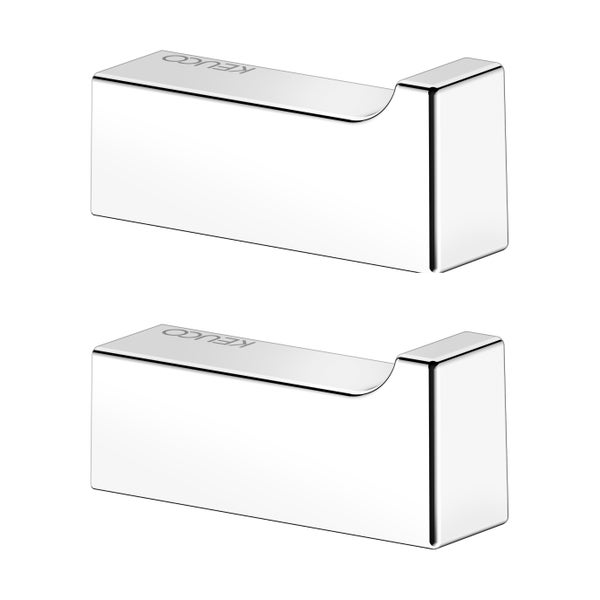 Zwei Keuco Handtuchhaken in rechteckigem Design mit glänzender Oberfläche