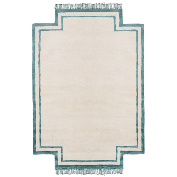Teppich Viskose beige / blaugrün 160 x 230 cm BERWARI