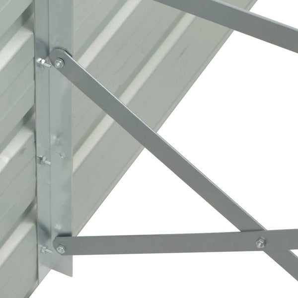 Stabile Metall Verstrebung für ein Gartenhaus aus verzinktem Stahl zur zusätzlichen Stabilisierung.