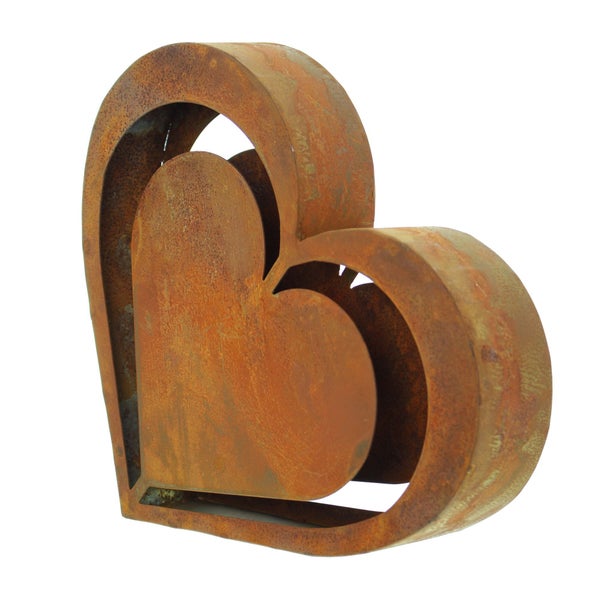 FRANK FLECHTWAREN | Herz Rostoptik, METALL, 23 x 21 x 5 cm