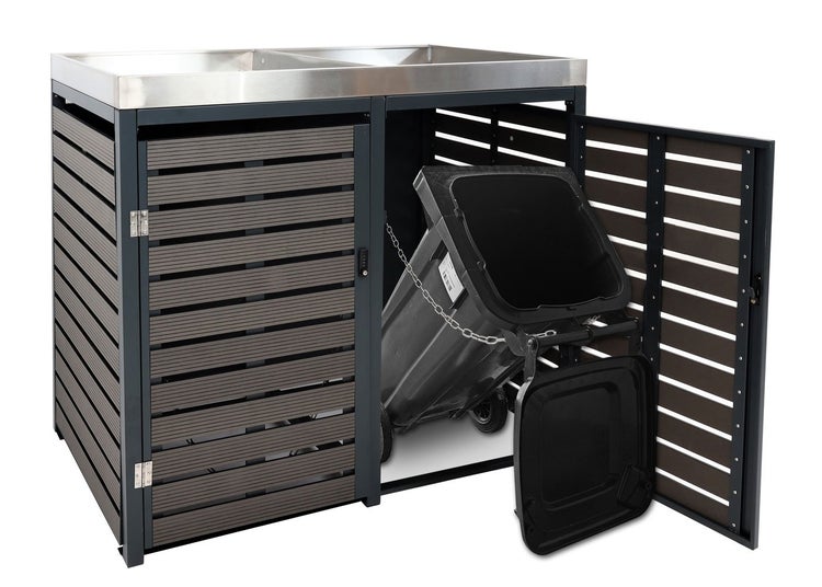 Mülltonnenbox mit Kippvorrichtung für eine Mülltonne