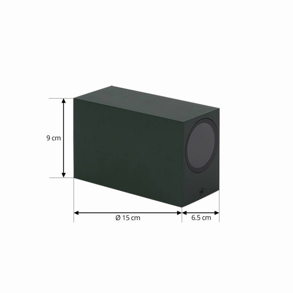 Lindby Wandleuchte außen Fijona (spritzwassergeschützt (Modern) in Grün aus Aluminium (2 flammig, GU10) - Außenwandleuchten Wandlampe Led Außenlampe Outdoor für Außenwand/Hauswand Haus