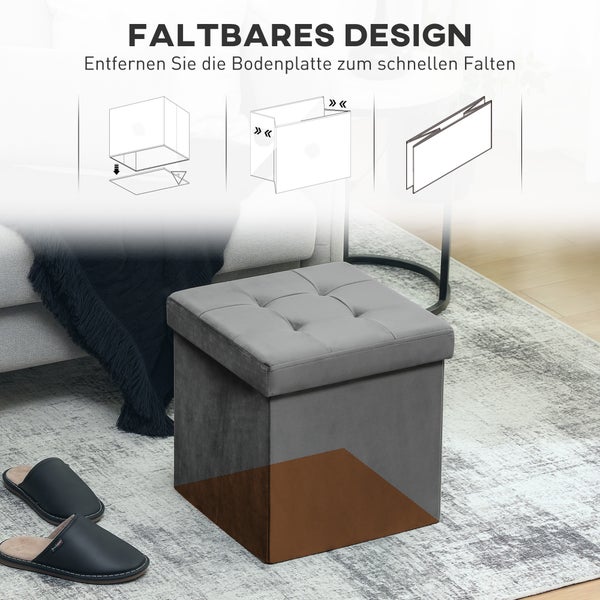 Gepolsterter Fußhocker mit vier Beinen