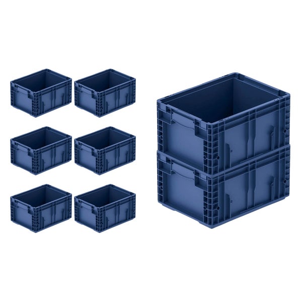 PROREGAL SuperSparSet 8 x VDA KLT Kleinladungsträger Mit Verbundboden HxBxT 21,3 x 30 x 40 cm 16,2 Liter KLT Transportbox Transportbehälter Stapelbehälter