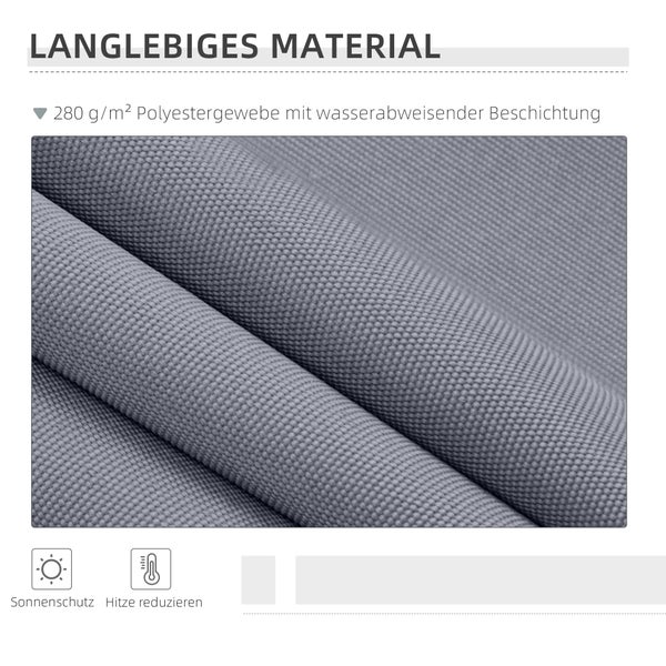 Outsunny Gelenkarmmarkise, Verstellbare Klemmmarkise, 3,95 x 3m, 100% Polyester (280g/m²), Aluminium, Grau