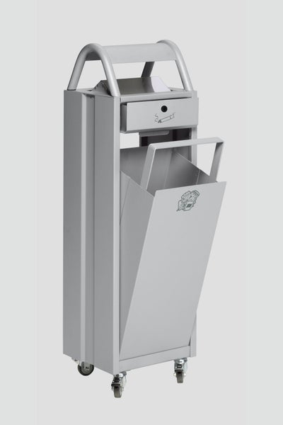 PROREGAL Kombiascher Mit Schloss Und Blenden 35 Liter HxBxT 97,5 x 30,5 x 26,5 cm Stahl Silber