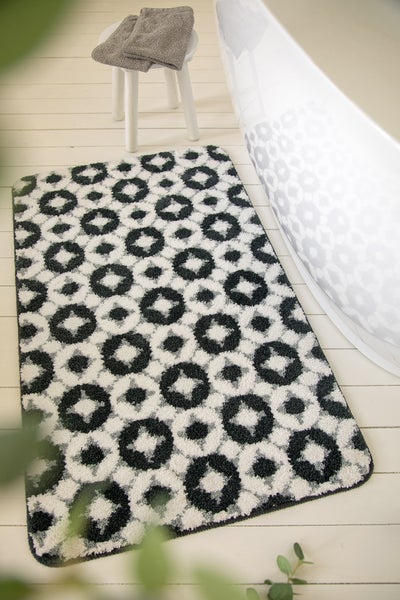 Badteppich Weiß Grau J&J WECONhome Basics 70x120 cm