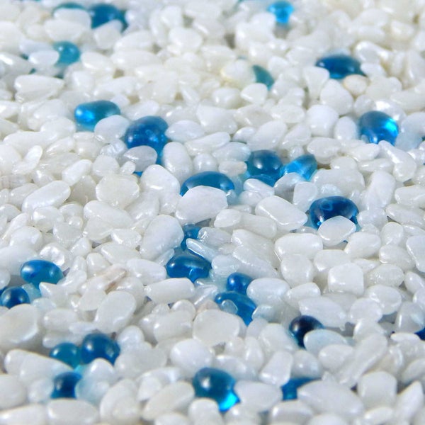 Terralith Glassteinteppich Vetro Mare Blu / Bianco für 1 qm -innen-