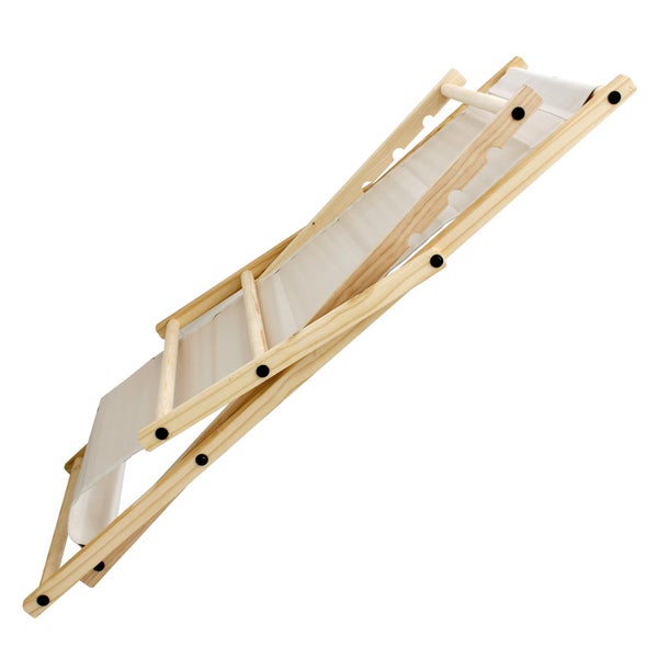 ECD Germany Liegestuhl klappbar aus Holz - 3 Liegepositionen - bis 120 kg - Beige - Sonnenliege Gartenliege Relaxliege Strandliege Liege Strandstuhl Klappliegestuhl Holzklappstuhl Strandliegestuhl
