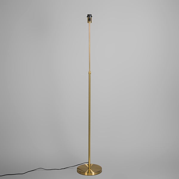 Stehleuchte gold / messing mit Schirm schwarz 45 cm verstellbar - Parte