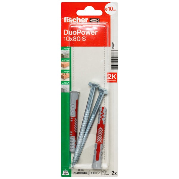 Fischer DuoPower Dübel 10x80 S, 2 Stück
