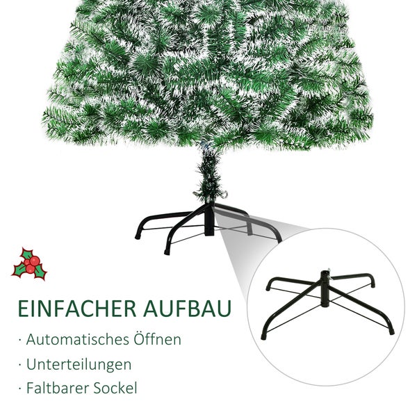 HOMCOM Künstlicher Weihnachtsbaum, ∅75 x H150 cm, PET, Grün