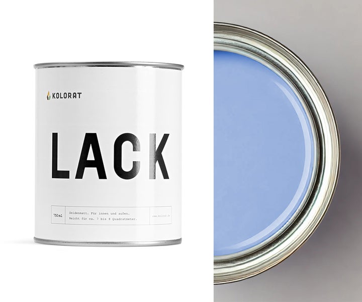 Kolorat Lack – Aquarell-Blau K/41-21-0-0/T – 0.75L  Seidenmatte Farbe für Holz, Metall, Kunststoff – Holzfarbe & Möbellack mit leichter Verarbeitung, hoher Deckkraft, schneller Trocknung. Für Möbel, Türen, Fenster, Heizkörper, uvm.