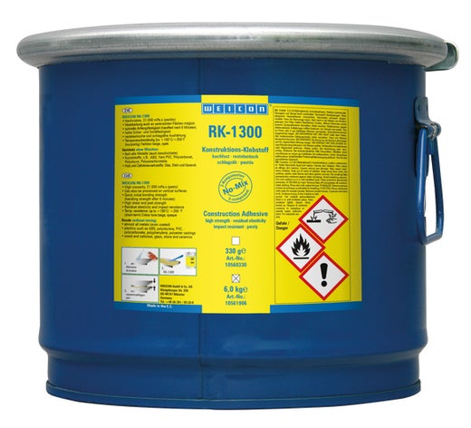 WEICON RK-1300 | Acrylat-Strukturklebstoff, pastöser No-Mix Klebstoff | 6 kg | beige, opak