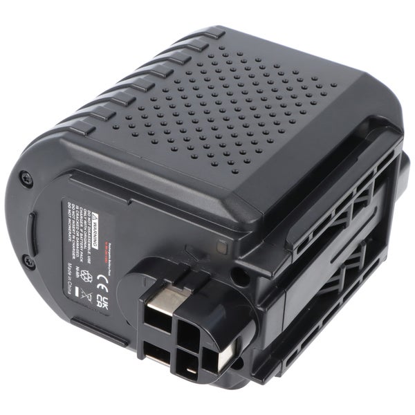 Akku-Pack 24 Volt Nickel-Metallhydrid für Elektrowerkzeuge in Schwarz mit Belüftungsschlitzen und Anschlusskontakten.