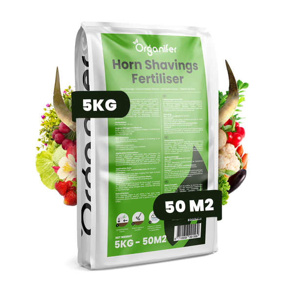 Hornspäne 1-6 mm Organischer Stickstoffdünger (5 kg  für 50 m2) - Organifer