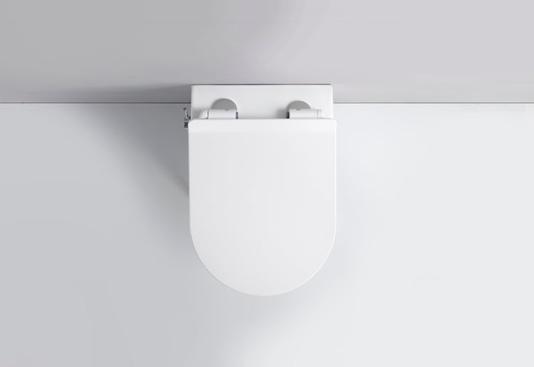 Aufgesetzte Toilette von oben