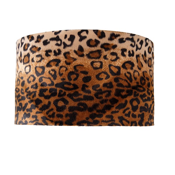Velours Lampenschirm Leopard Design 35/35/20 Gold innen