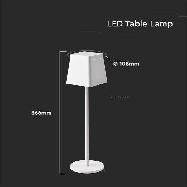 LED Tischleuchte mit den Maßen 366 mm Höhe und 108 mm Durchmesser