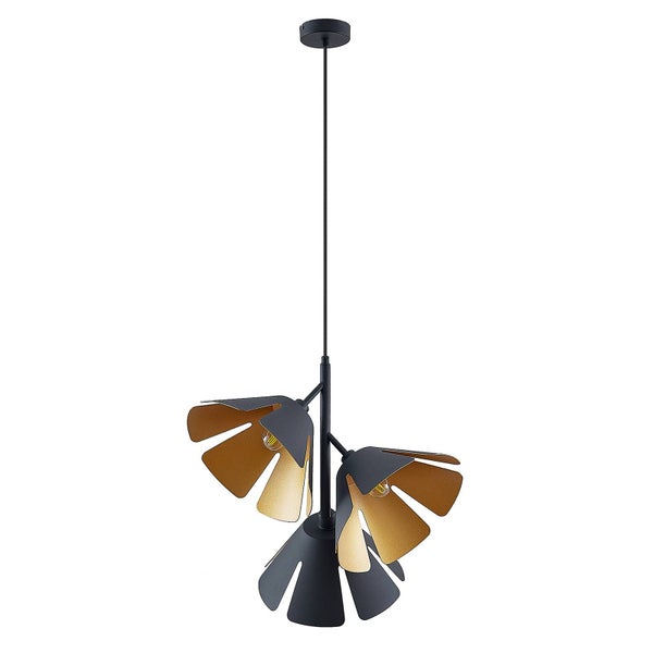 Lucande Pendelleuchte Jemmily (Design, Modern) in Schwarz aus Aluminium (3 flammig E14) - Design-Hängeleuchte Esstischlampe Hängelampe Hängeleuchte Wohnzimmerleuchte