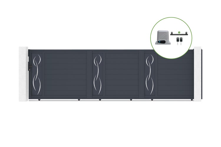 Schiebetor 5m LIFE H.140cm Aluminium + RANGER C300 Motorisierung