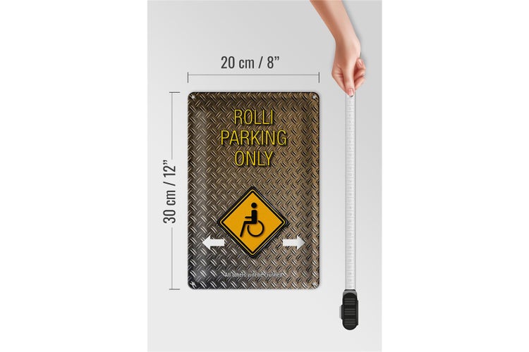 Blechschild Spruch 20x30cm Parken Rolli parking only