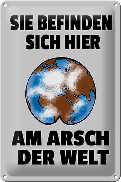 Blechschild Spruch 20x30cm Sie befinden sich am Arsch