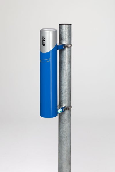 PROREGAL Robuster Wandascher 145 cm Rohrlänge Zum Einbetonieren 1,4 Liter HxBxT 51 x 10 x 17 cm Stahl Blau