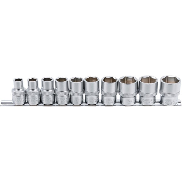 BGS Steckschlüssel-Einsatz-Satz Sechskant Antrieb Innenvierkant 12,5 mm (1/2) Zollgrößen 10tlg. - 9113