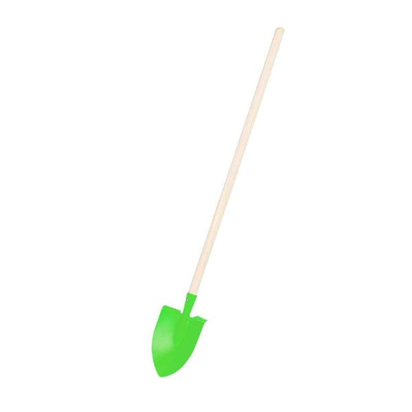 Spitze Kinderschaufel (Metall) mit Holz-Stiel - Grün