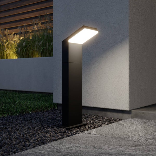 Arcchio LED Außenleuchte Yolena (Modern) in Schwarz aus Aluminium (1 flammig, ) - Wegeleuchte Pollerleuchte Wegelampe Sockelleuchte