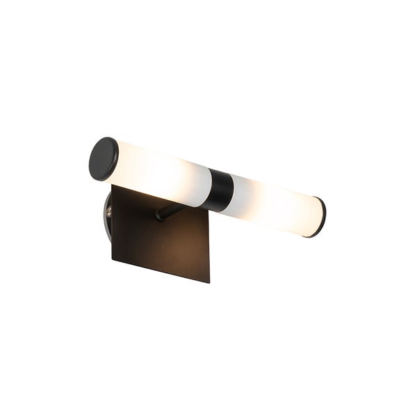 Moderne Wandleuchte mit röhrenförmigem Lampenschirm und rechteckiger Wandhalterung