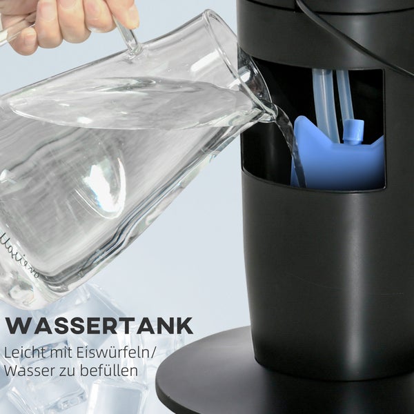 HOMCOM Luftkühler Turmventilator mit Wasserkühlung Luftbefeuchtung 60W leise Standventilator mit 12h Timer, 4 Modi, Fernbedienung, LED-Anzeige für Wohnzimmer Schwarz Ø31,5 x 107 cm