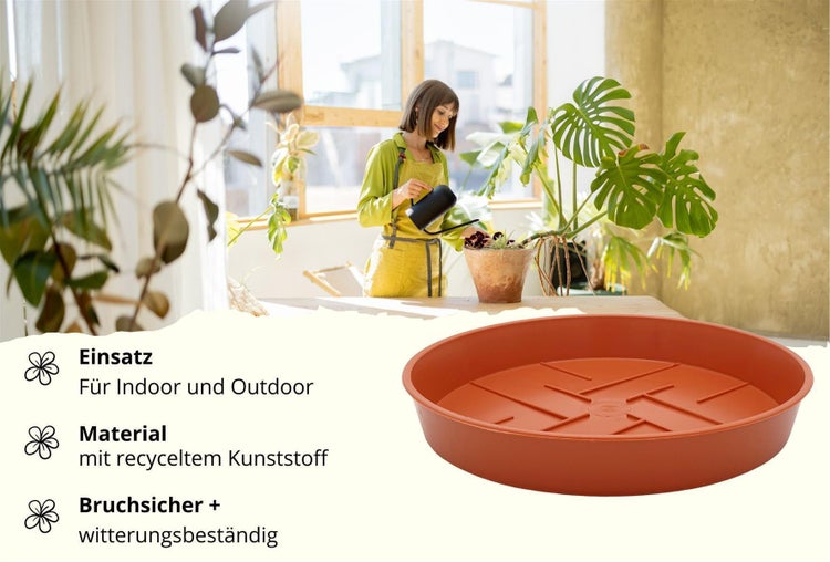 Plastard Untersetzer 10er Set Ø 12 cm Terrakotta - Blumentopf Pflanztopf Kübel