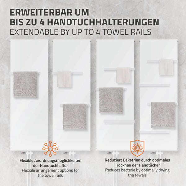 ML-Design Badheizkörper 1800x604 mm Weiß Flach Einlagig Design Heizkörper mit Mittelanschluss Vertikal Planheizkörper glatte Vorderseite Vertikalheizkörper Paneelheizkörper Flachheizkörper Heizwand