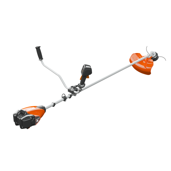 Akkubetriebener Rasentrimmer mit verstellbarem Griff und Schneidschutz