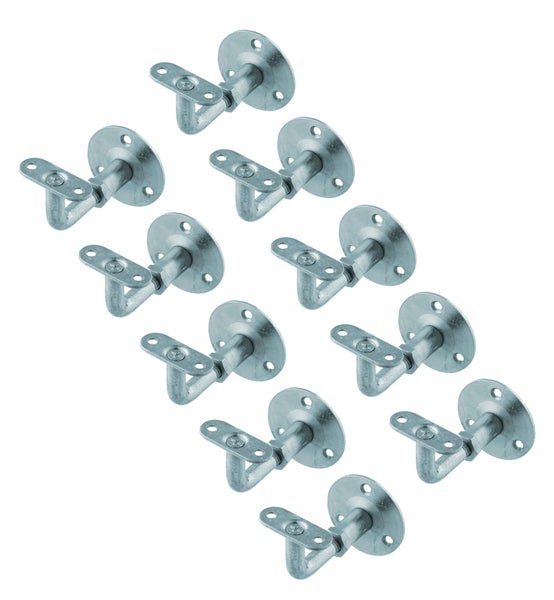 Set von elf Handlaufhaltern aus verzinktem Stahl zur Wandmontage