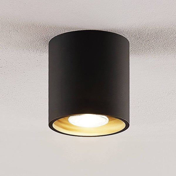 Lindby Deckenlampe Parvin (Modern) in Schwarz aus Aluminium (1 flammig, GU10) - Deckenleuchte Lampe Wohnzimmerleuchte