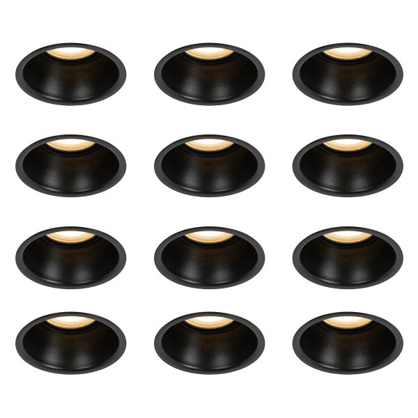 Set mit 12 schwarzen Einbauleuchten GU10 50mm IP44 - Dept