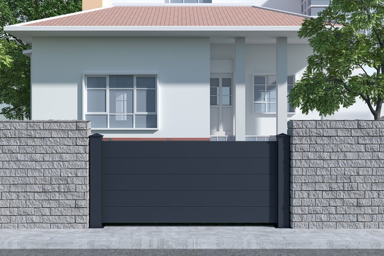 Vorgartenzaun aus Aluminium NIESEN 190H90 Grau