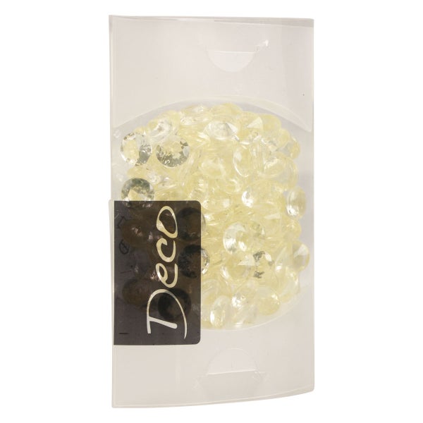 Dekosteine aus Acryl in Diamantform in transparenter Verpackung.