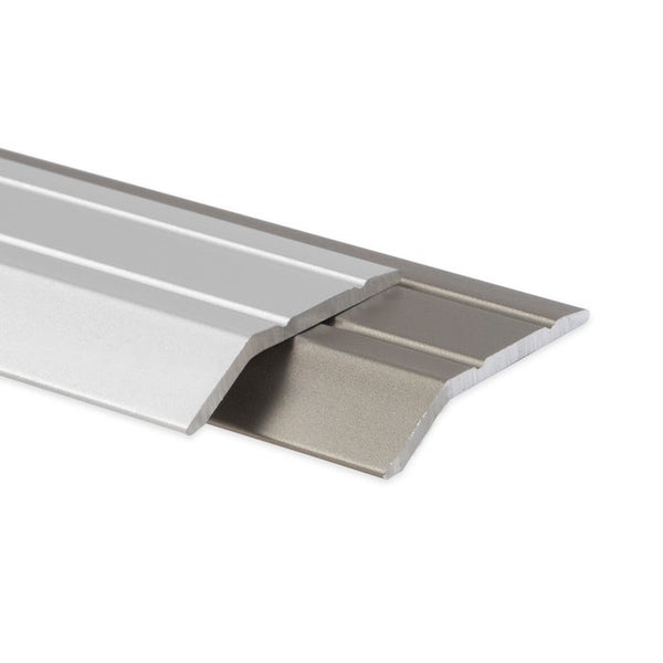 FLOORDIREKT Abschluss- und Höhenausgleichsprofil - aus Aluminium - Höhenausgleich bis 5 mm - Vorgebohrt - Silber - 100 cm
