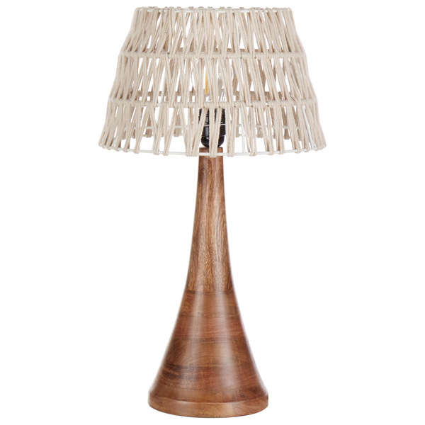 Tischleuchte PELLEJAS Mango Holz Braun